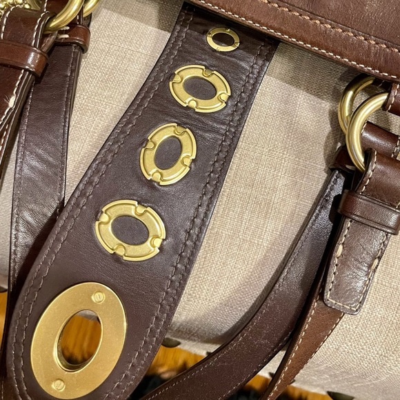 Authentic Coach Lily Legacy Turn Lock Brown Leather Tote Shoulder Bag NICE - Picture 6 of 12